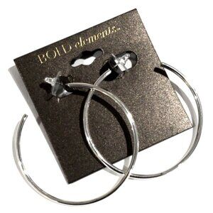 Bold Element Silver Tone 2.5-Inch Open Hoop Earrings – Stylish Women's Jewelry